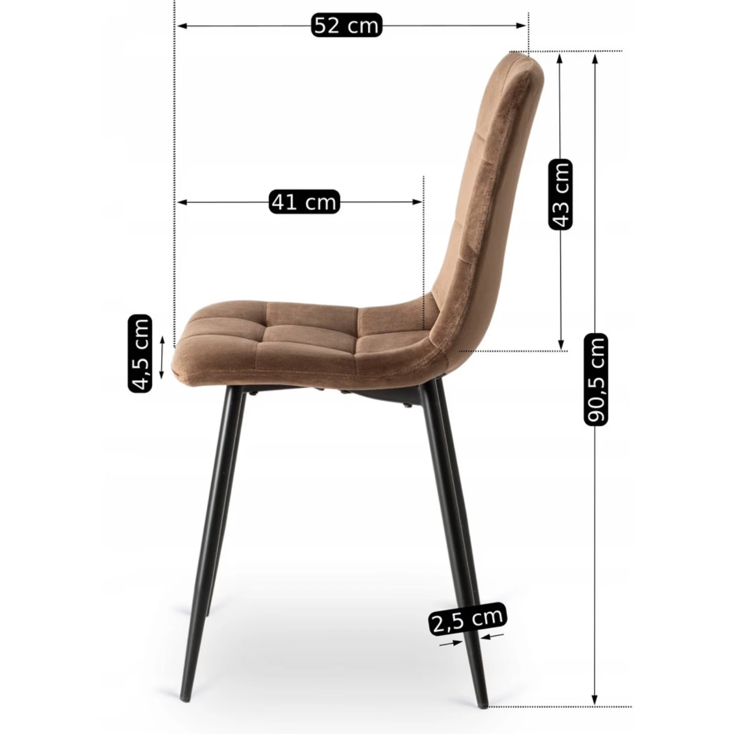Sada: stôl LAUREN 90 cm (rustikálny dub/čierny) a 4 stoličky PERU (hnedé)