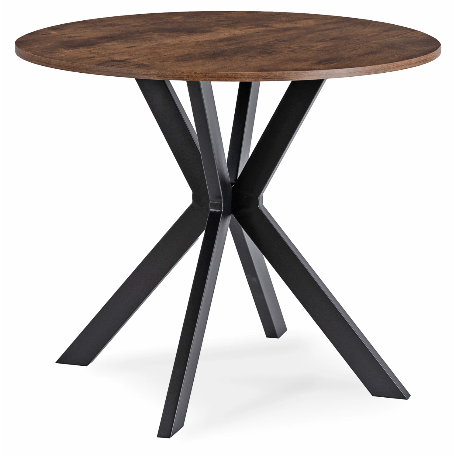 Stôl LAUREN 90 cm, rustikálny dub/čierny