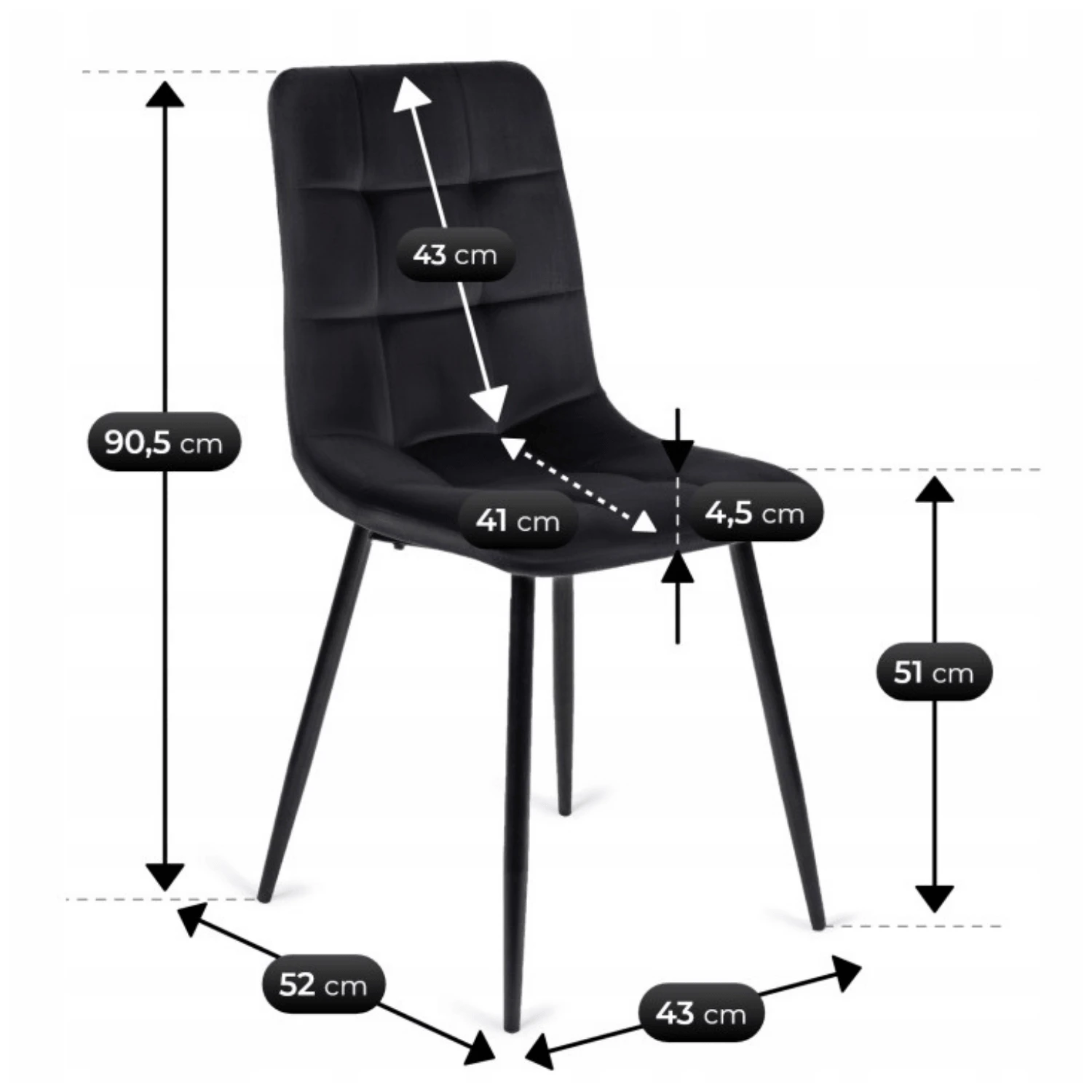 Sada: stôl HARRY 102-142 cm (dub artisan/čierny) a 4 stoličky PERU (čierne)