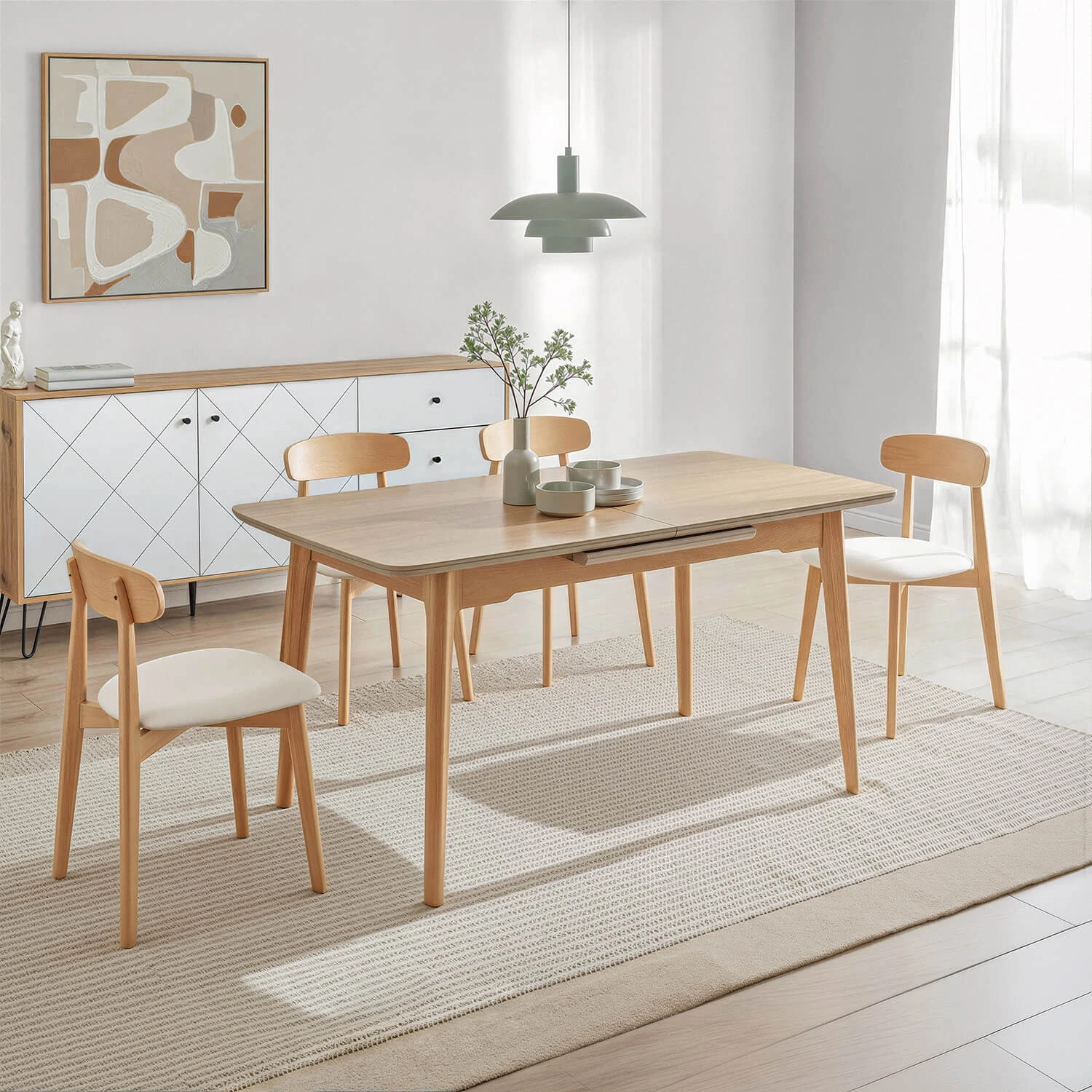 Rozkladací keramický stôl SAMER 120-160 cm, dub
