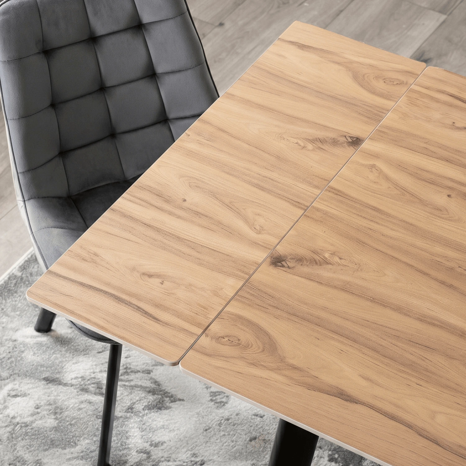Keramický rozkladací stôl LARES 90-150 cm, dub/čierny