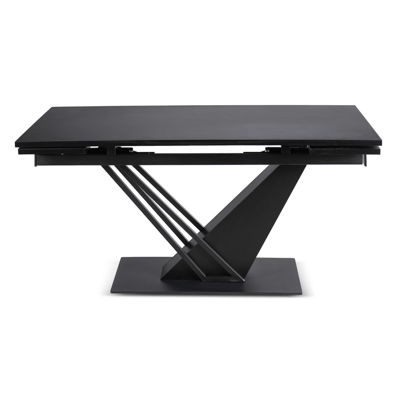 Rozkladací stôl REX 160-220 cm, čierny, MDF