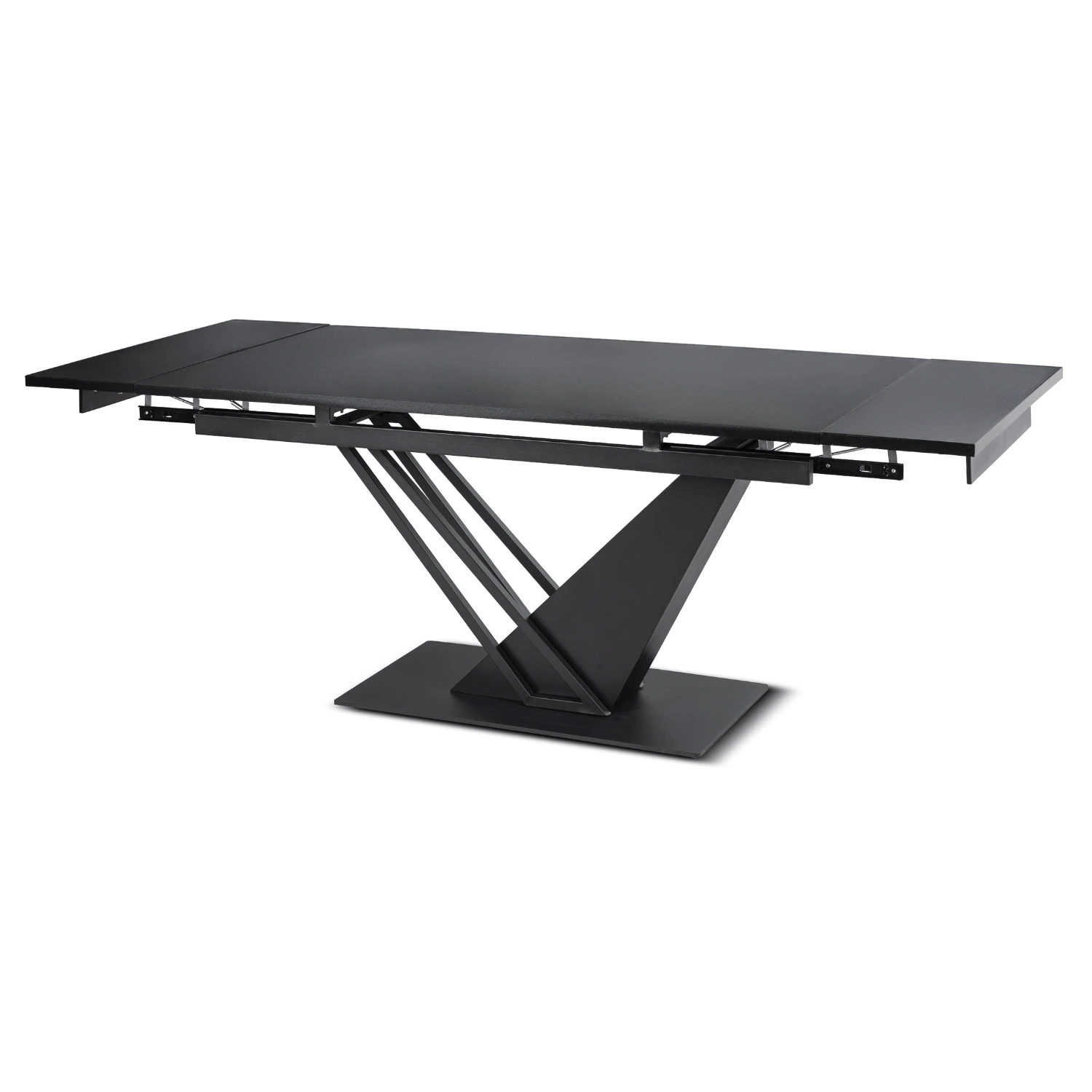 Rozkladací stôl REX 160-220 cm, čierny, MDF
