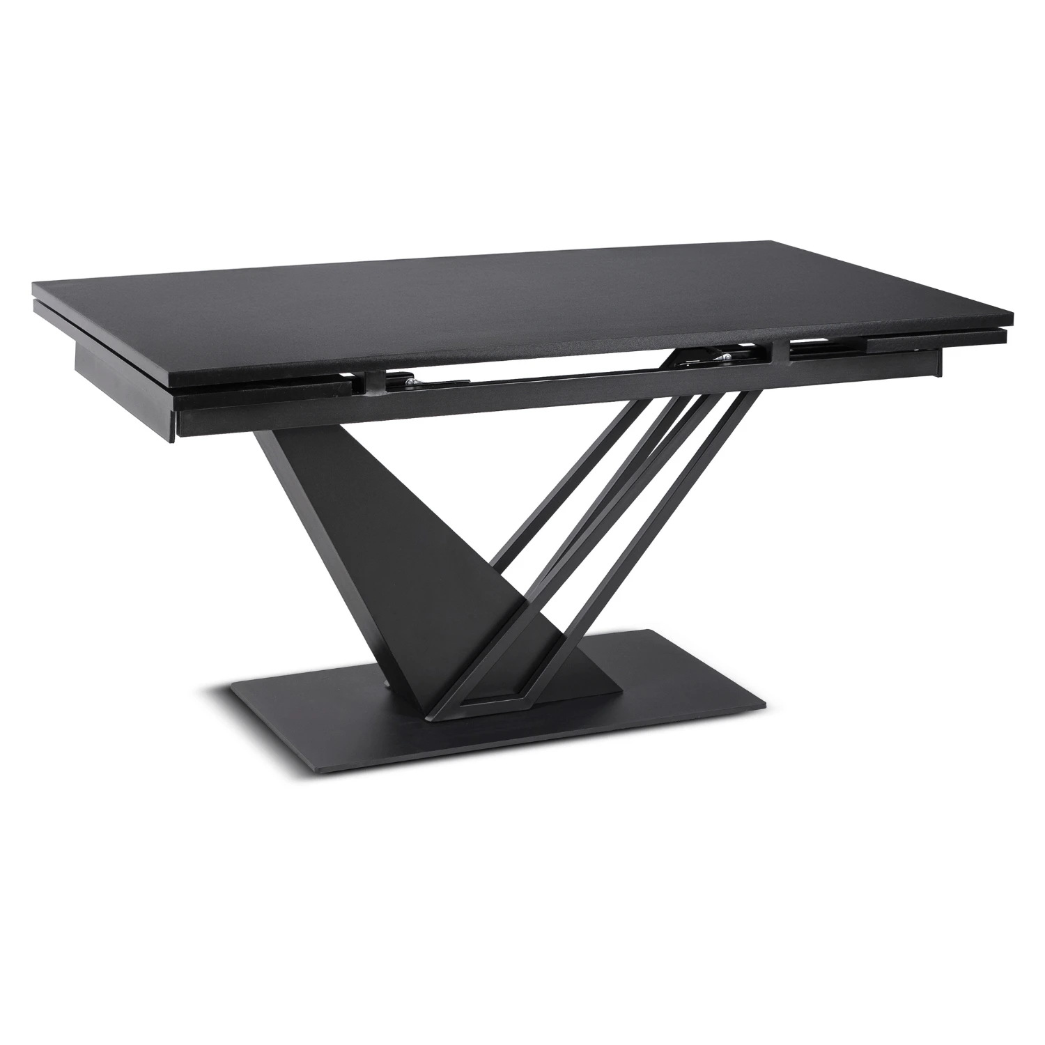 Rozkladací stôl REX 160-220 cm, čierny, MDF