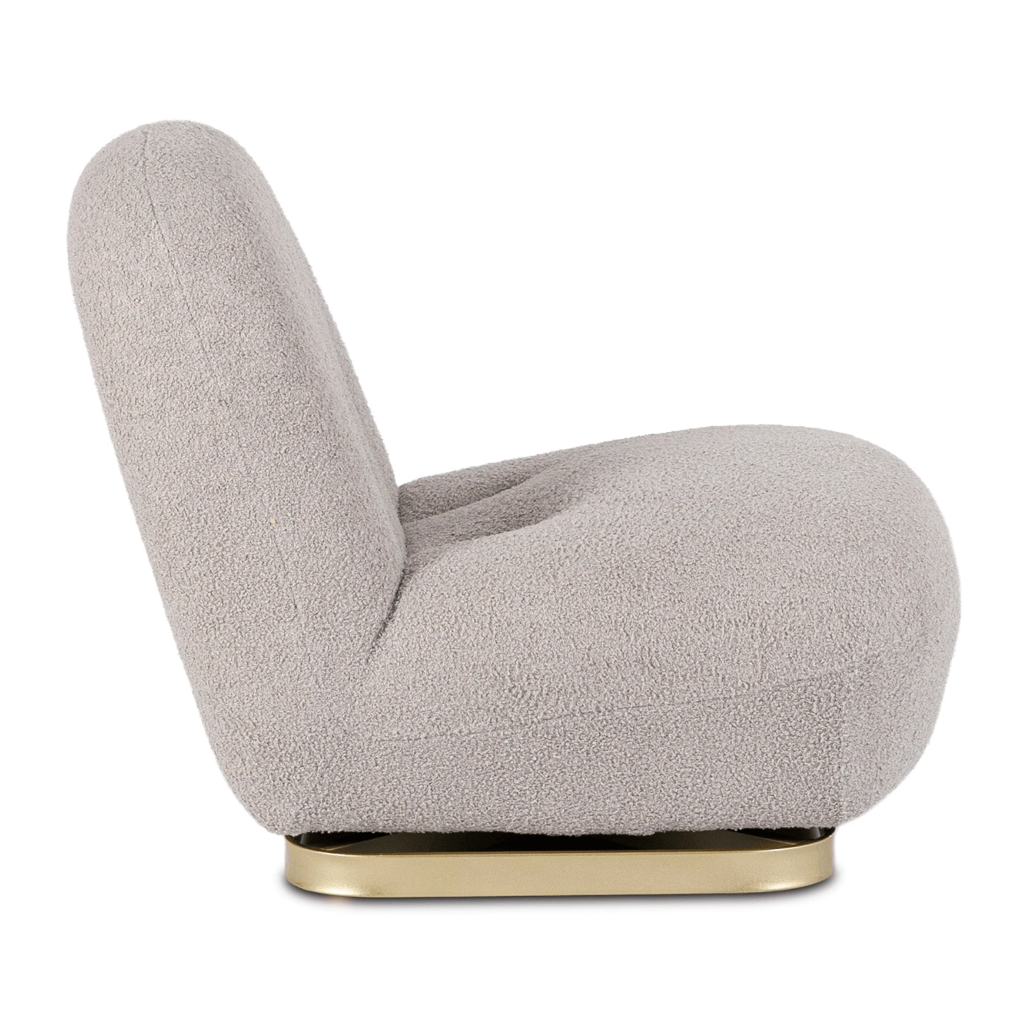 Otočné relaxačné kreslo SONNY, sivé, bouclé
