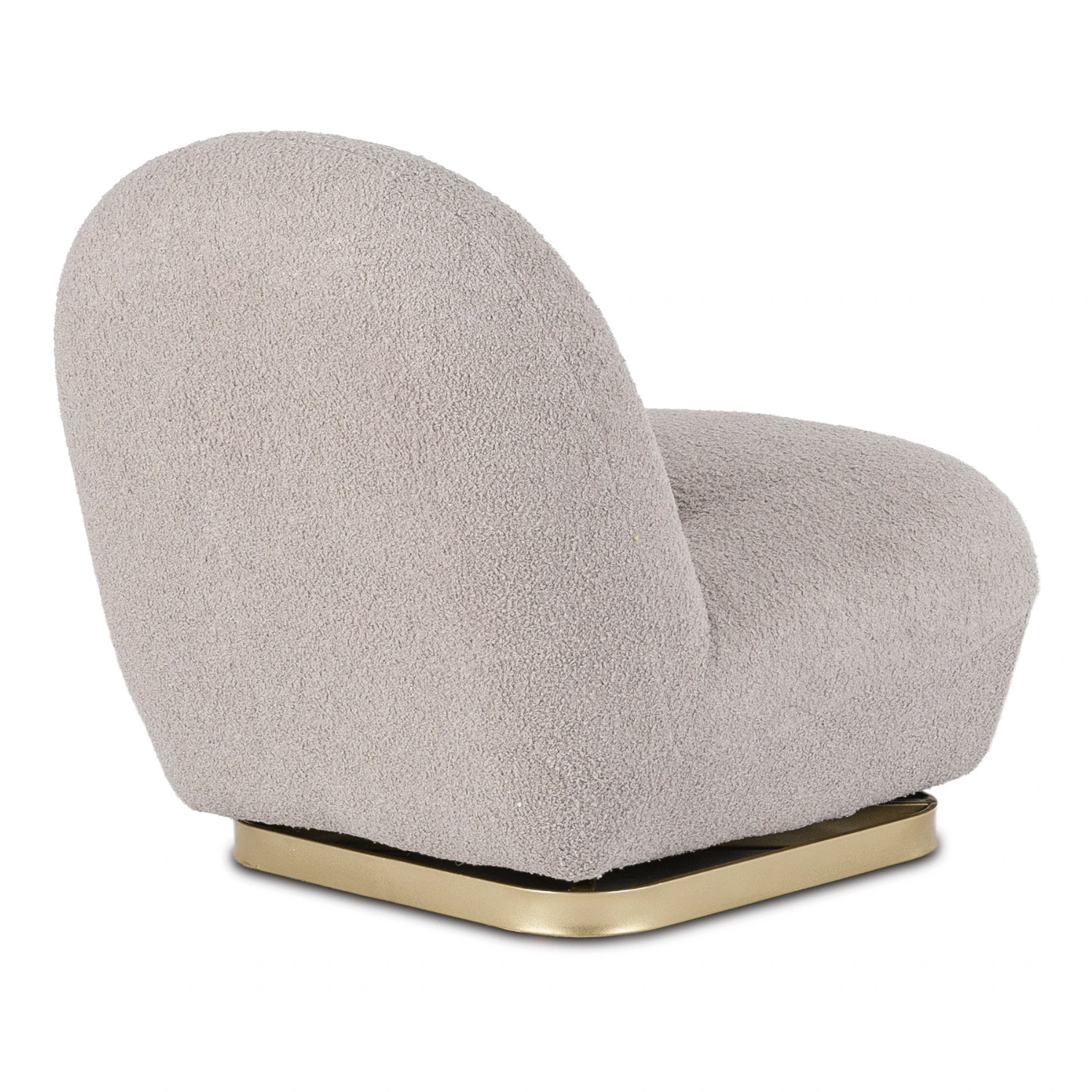 Otočné relaxačné kreslo SONNY, sivé, bouclé