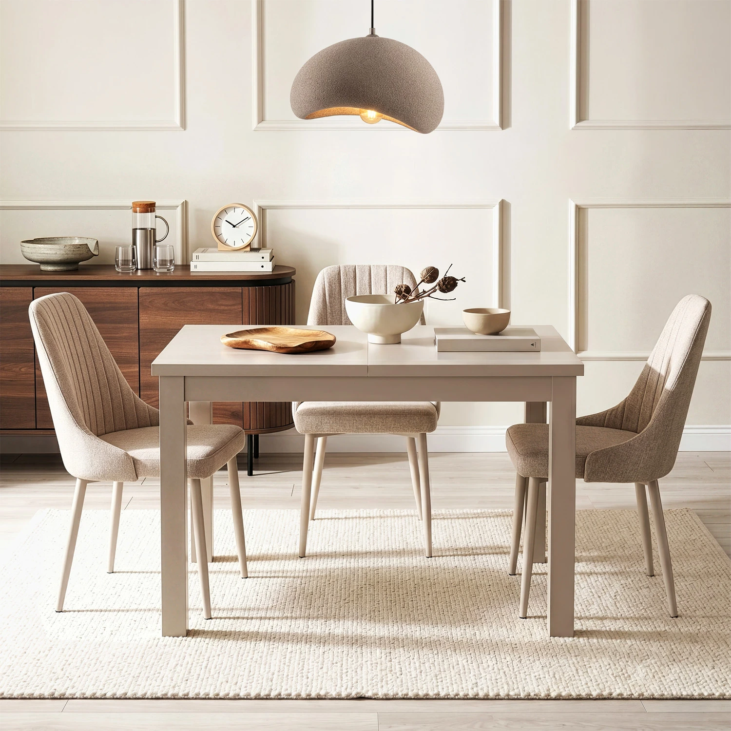 Rozkladací stôl SKUBI 120-160 cm, kašmír