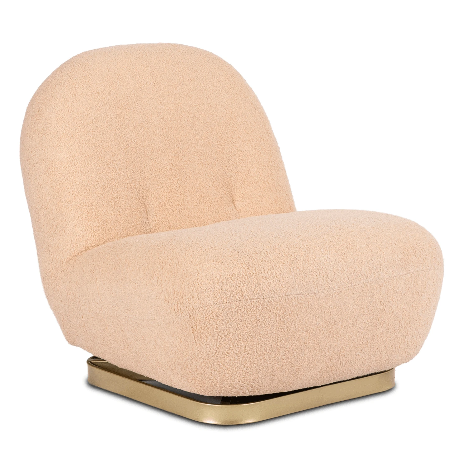 Otočné relaxačné kreslo SONNY, oranžové, bouclé