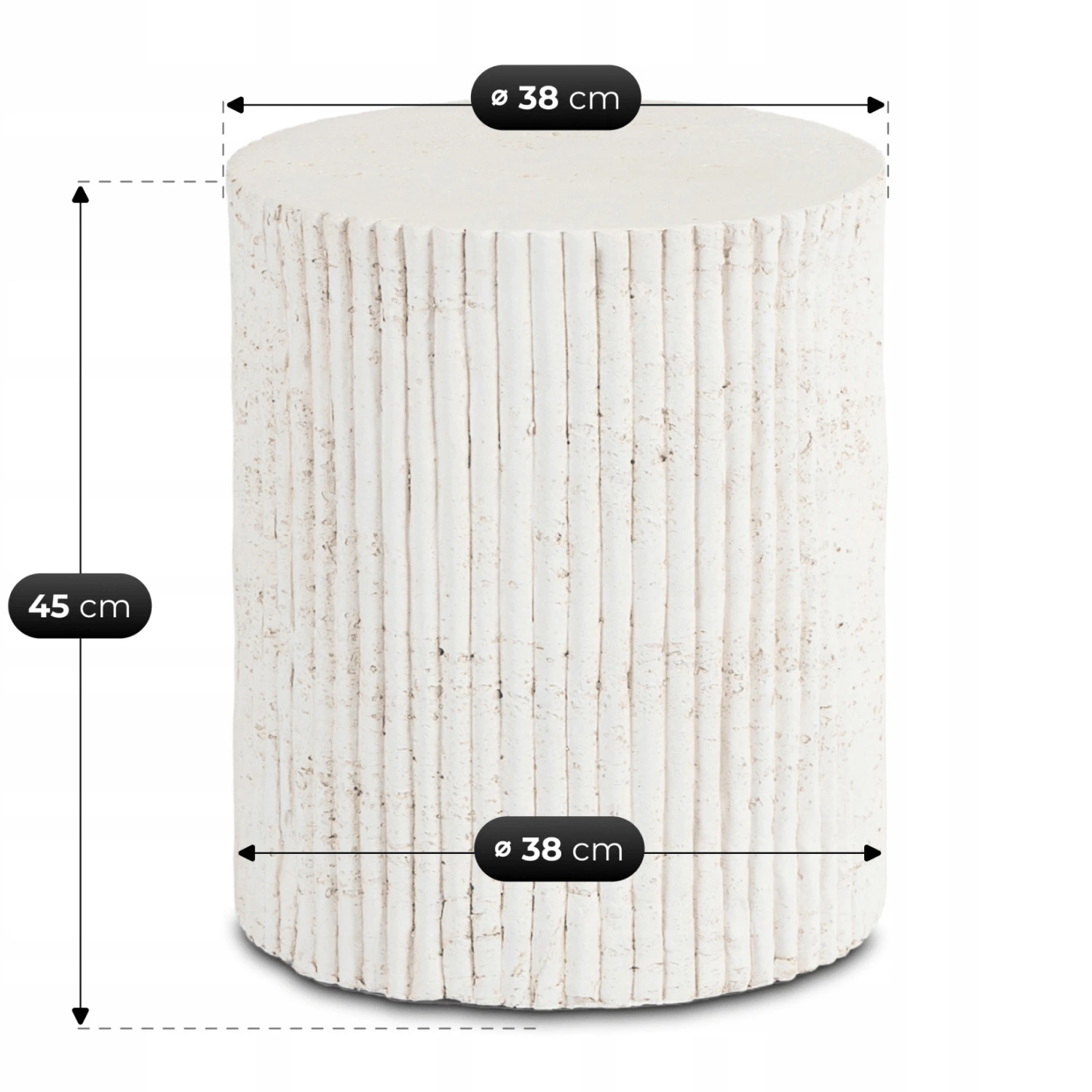 Moderný stolík TIALL 38 cm, krémová/béžová