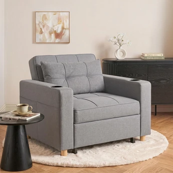 Fotel do Spania SOLOR Rozkładany Amerykanka Szary Loft - obraz 2