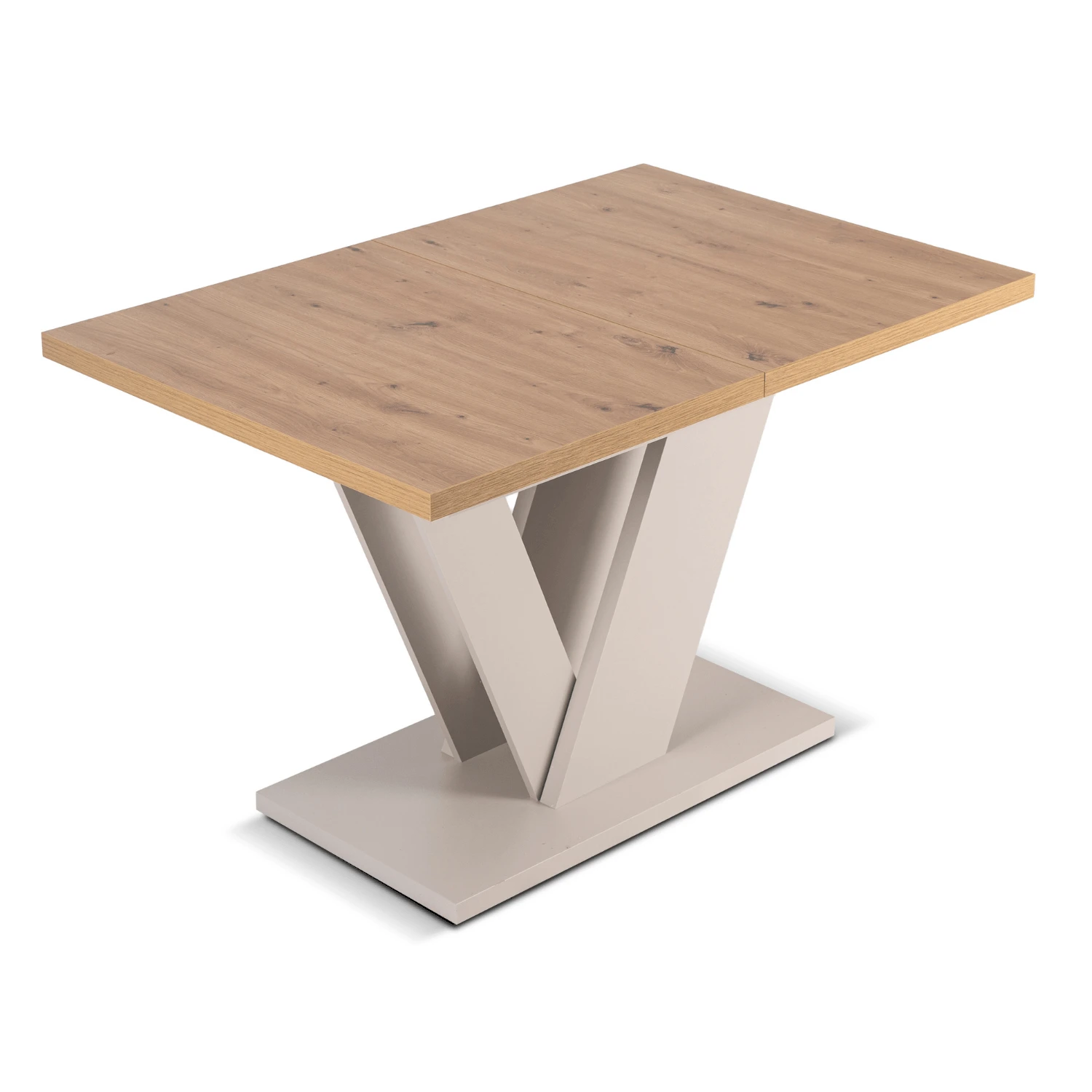 Rozkladací stôl CLARK 120-160 cm, dub artisan/kašmír