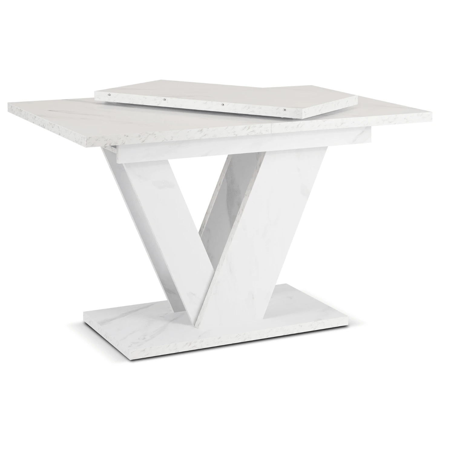 Rozkladací stôl CLARK 120-160 cm, biely mramor
