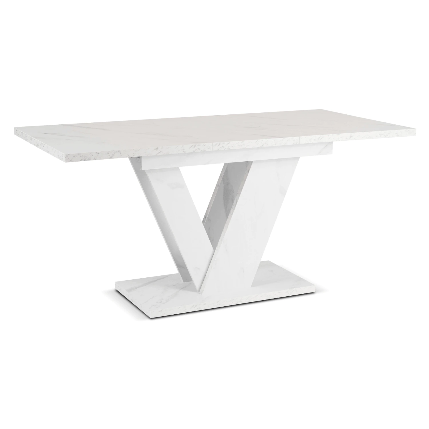 Rozkladací stôl CLARK 120-160 cm, biely mramor