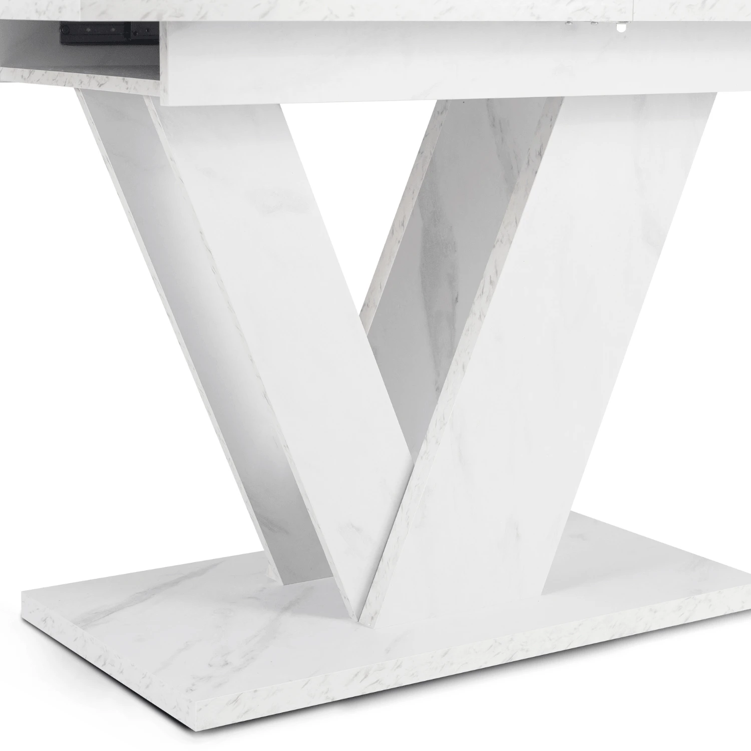 Rozkladací stôl CLARK 120-160 cm, biely mramor
