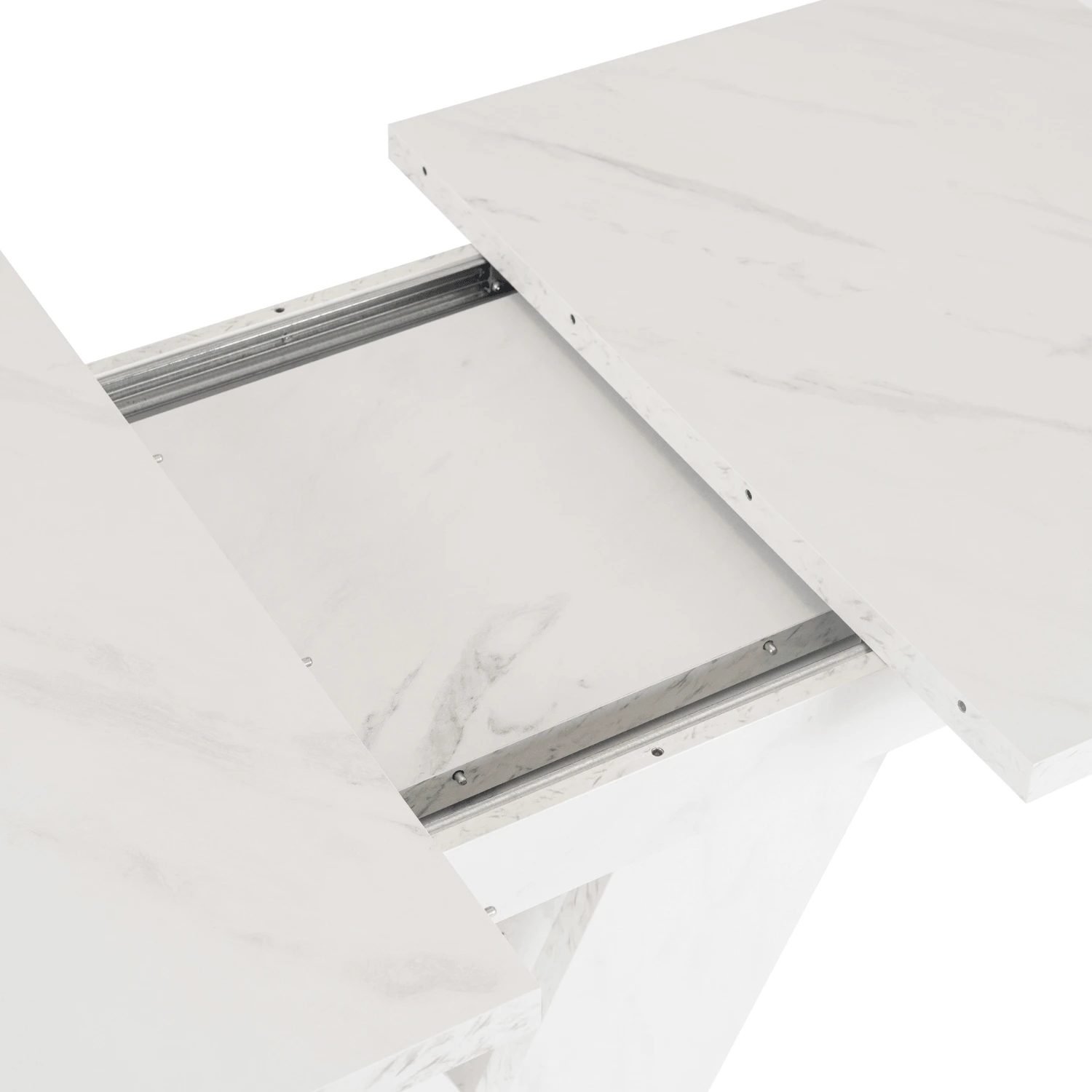 Rozkladací stôl CLARK 120-160 cm, biely mramor