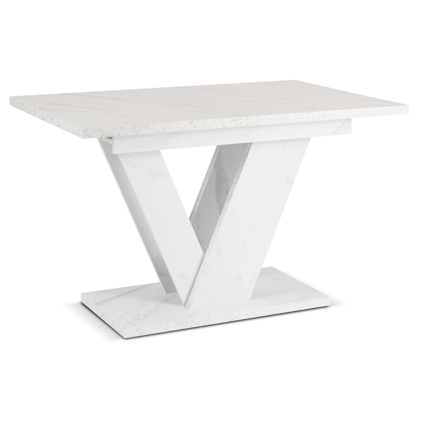 Rozkladací stôl CLARK 120-160 cm, biely mramor