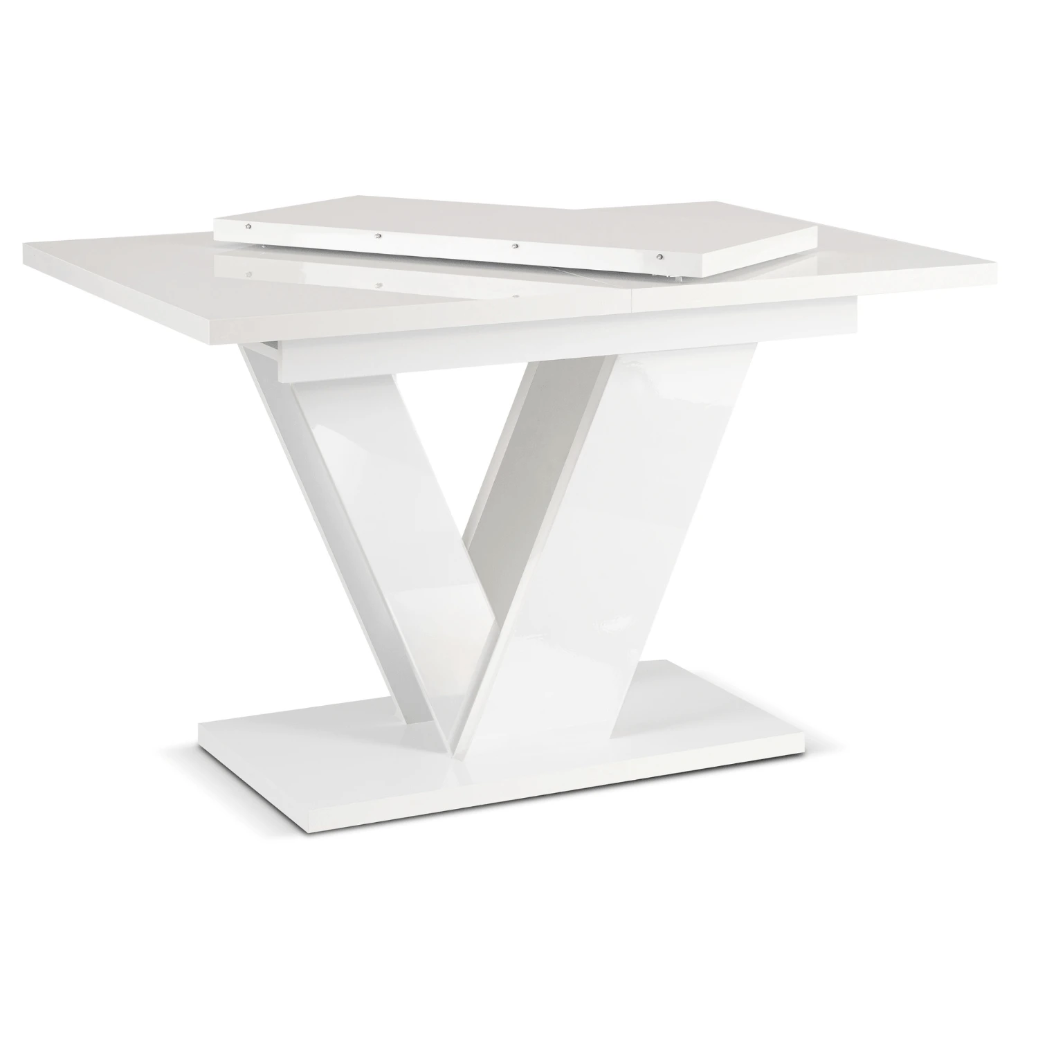 Rozkladací stôl CLARK 120-160 cm, biely lesk