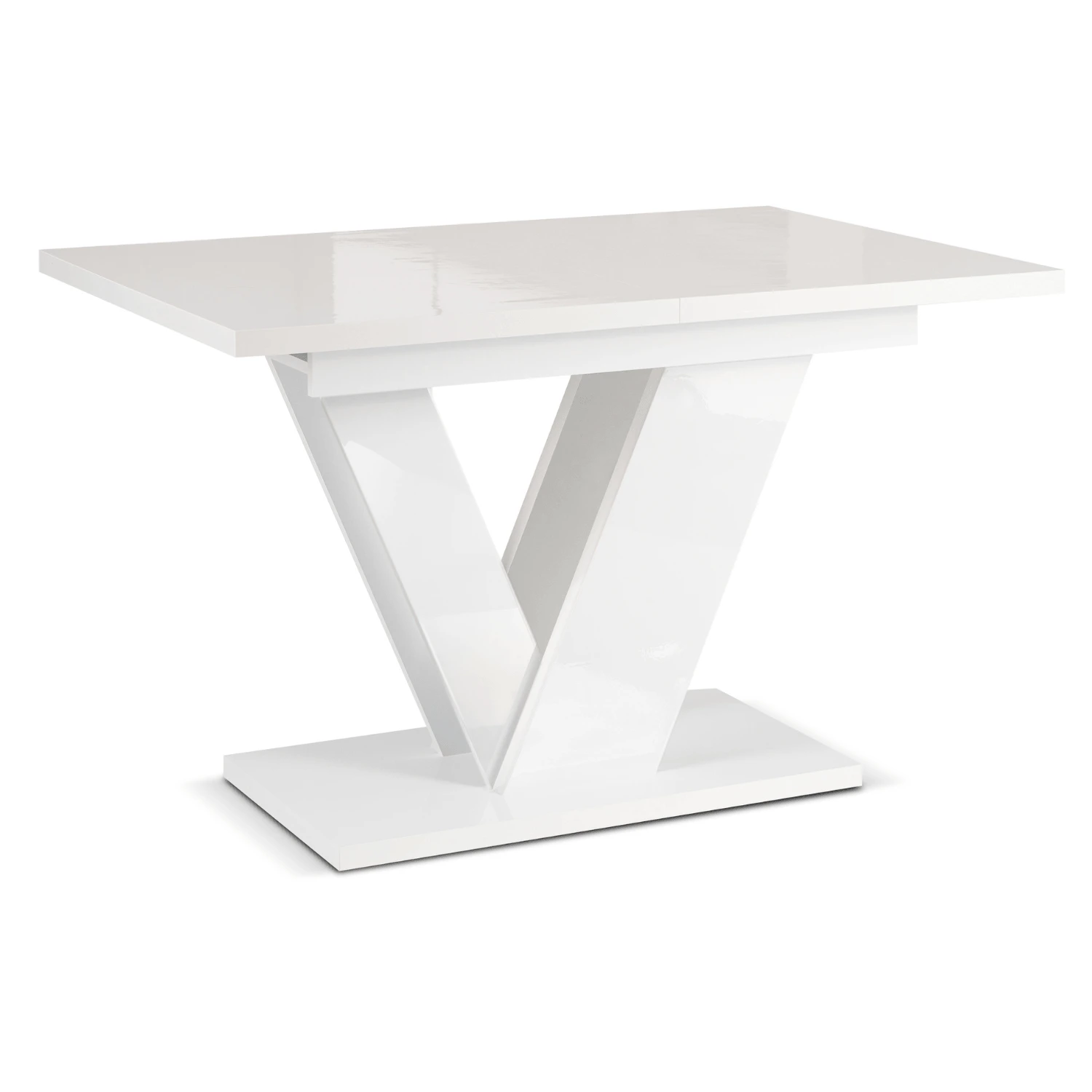 Rozkladací stôl CLARK 120-160 cm, biely lesk