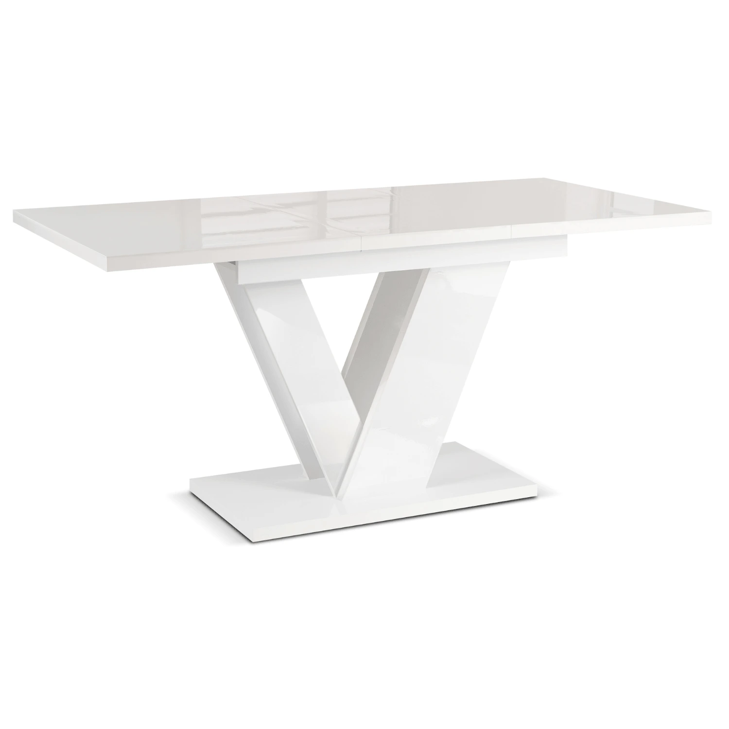 Rozkladací stôl CLARK 120-160 cm, biely lesk
