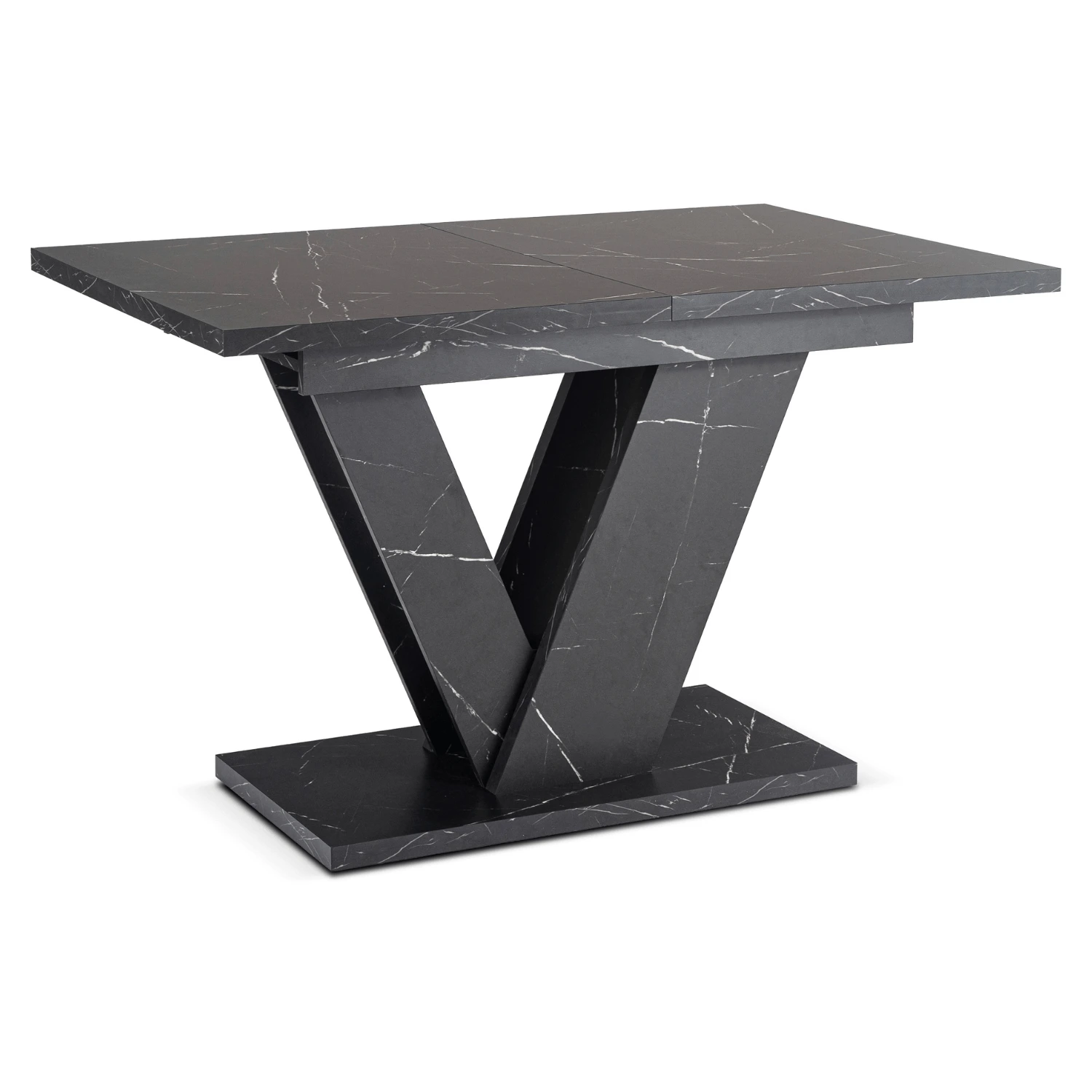 Rozkladací stôl CLARK 120-160 cm, čierny mramor