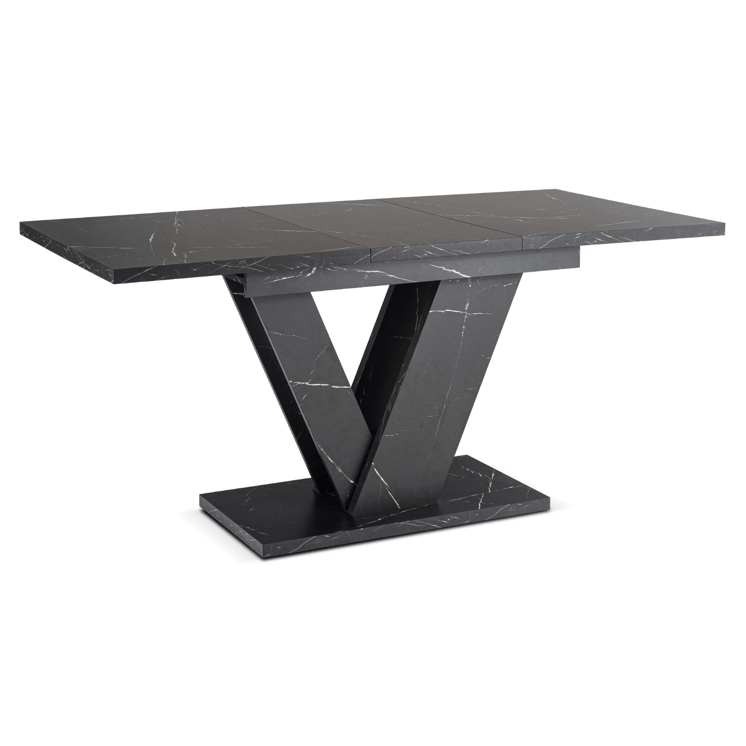 Rozkladací stôl CLARK 120-160 cm, čierny mramor