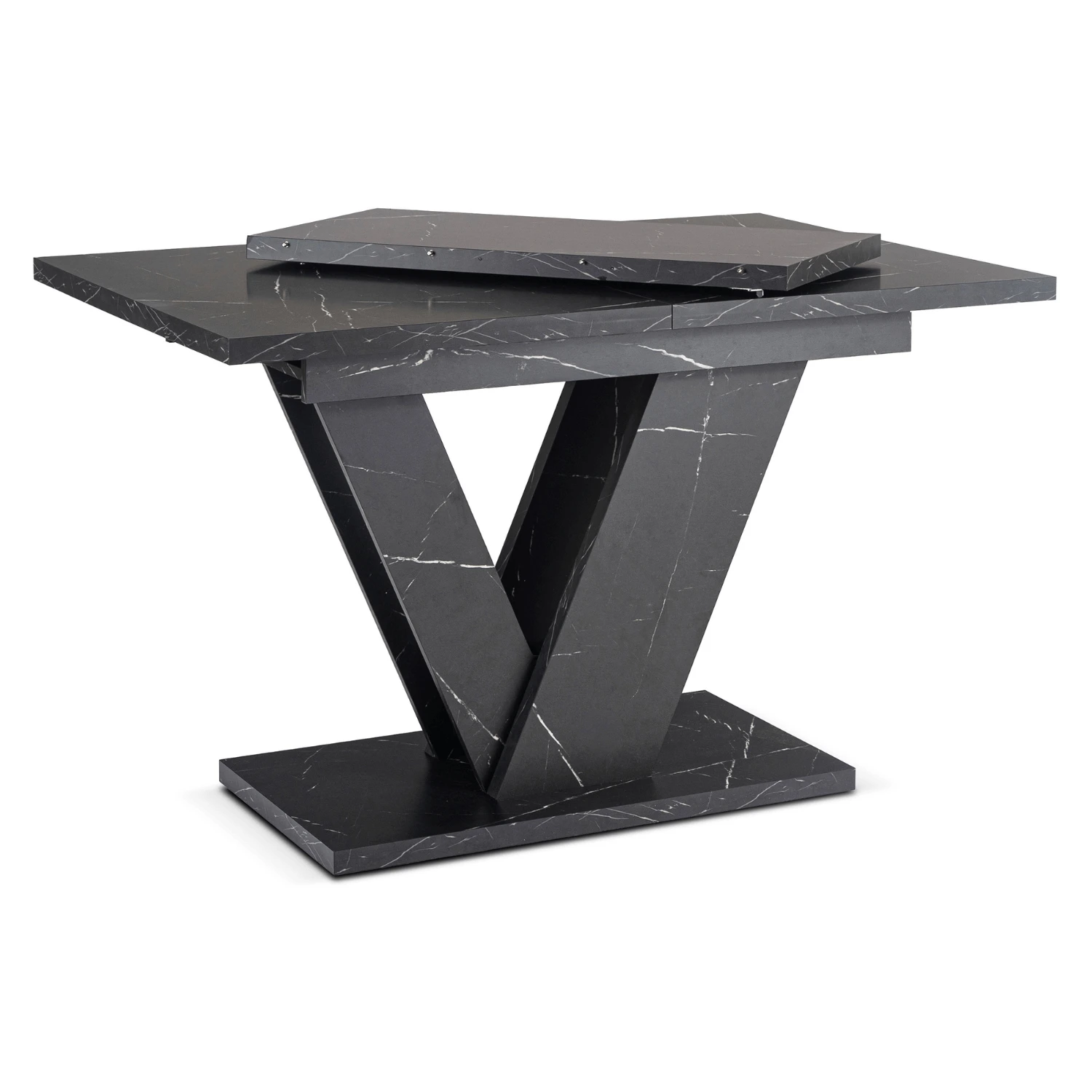 Rozkladací stôl CLARK 120-160 cm, čierny mramor