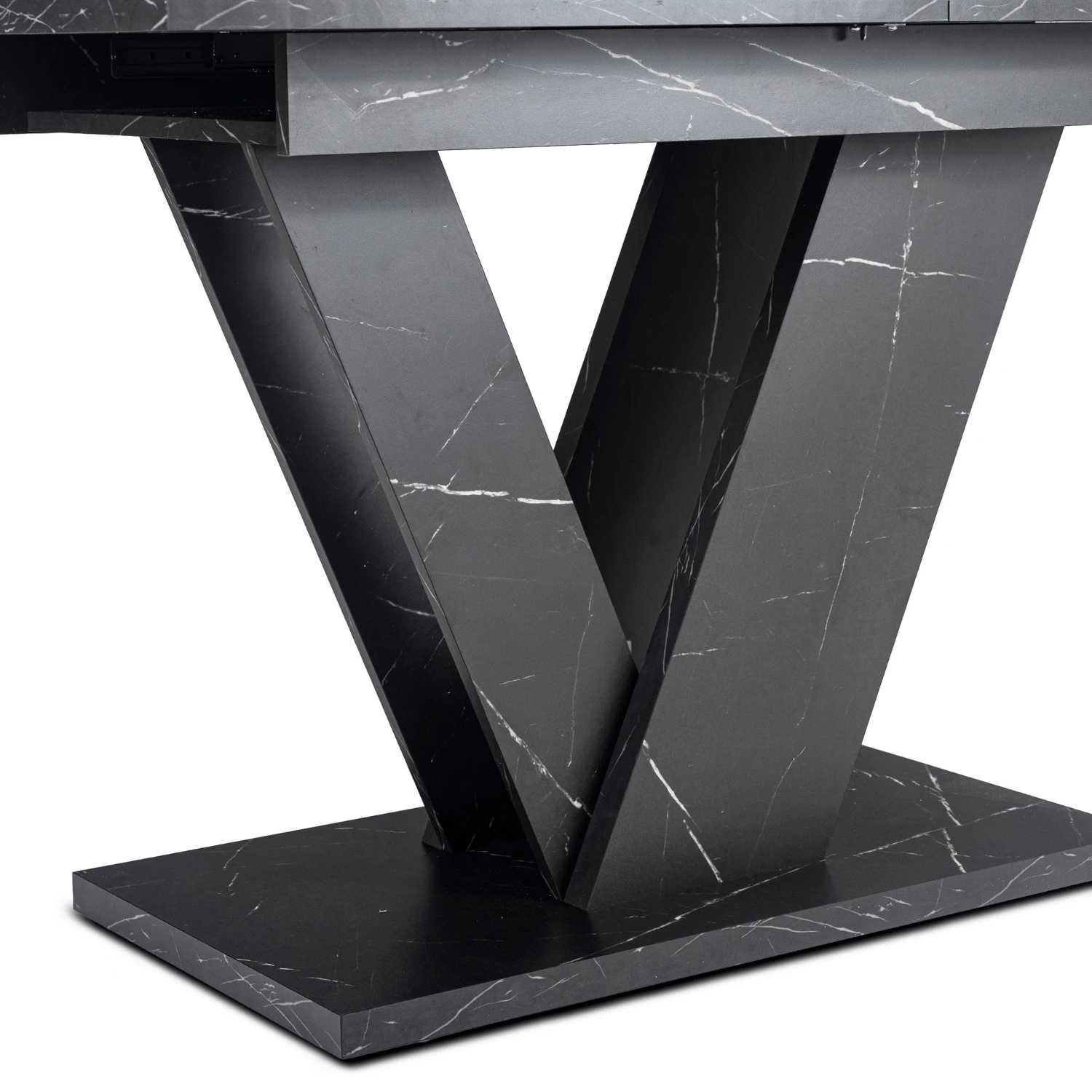 Rozkladací stôl CLARK 120-160 cm, čierny mramor