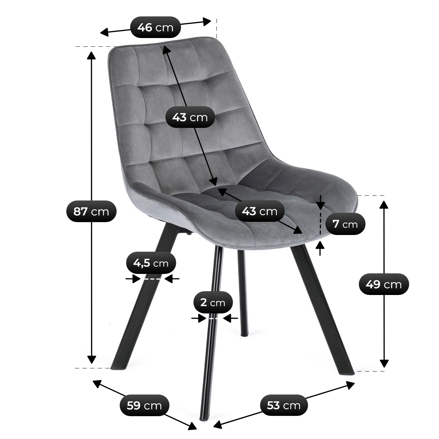 Sada: stôl CLARK 120-160 cm (čierny lesk) a 4 stoličky RICK (sivé)