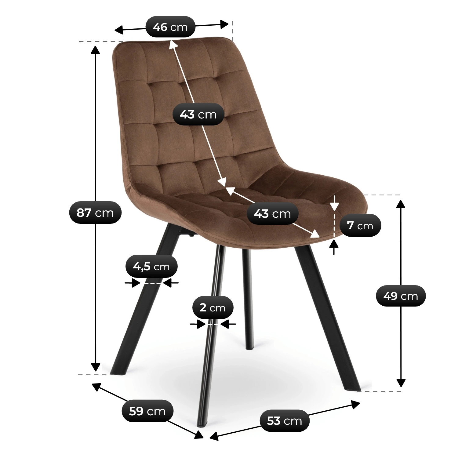 Sada: stôl LUKAS 100-250 cm (rustikálny dub/čierny) a 4 stoličky RICK (hnedé)