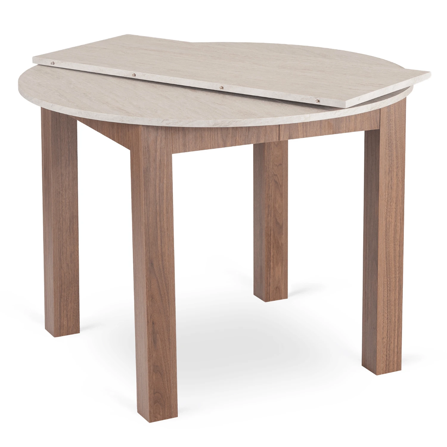 Rozkladací stôl HARRY 102-142 cm, travertín/orech nice