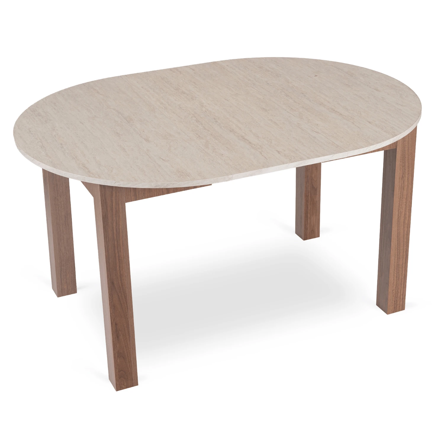 Rozkladací stôl HARRY 102-142 cm, travertín/orech nice