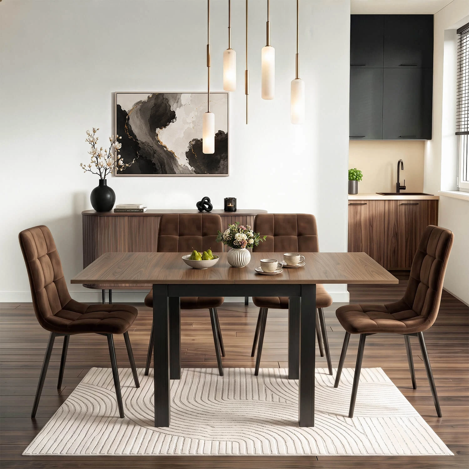 Rozkladací stôl MAX 80-160 cm, orech nice/čierny