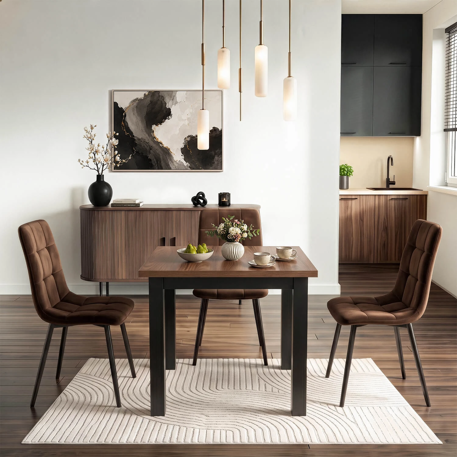 Rozkladací stôl MAX 80-160 cm, orech nice/čierny