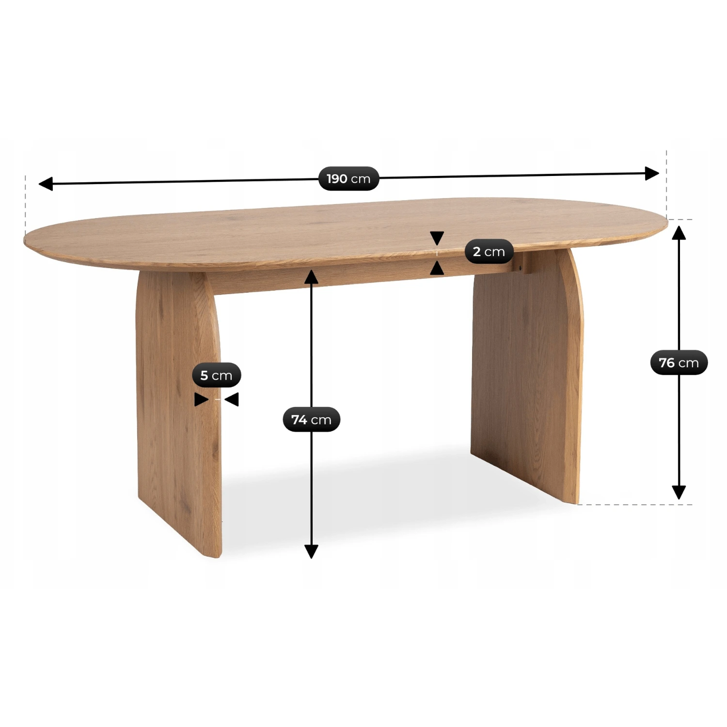 Oválny stôl TINO 190 cm, dub