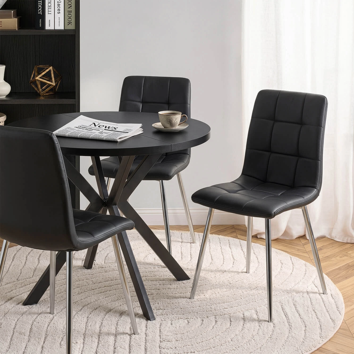 Stolička ENZO, čierna, ekokoža