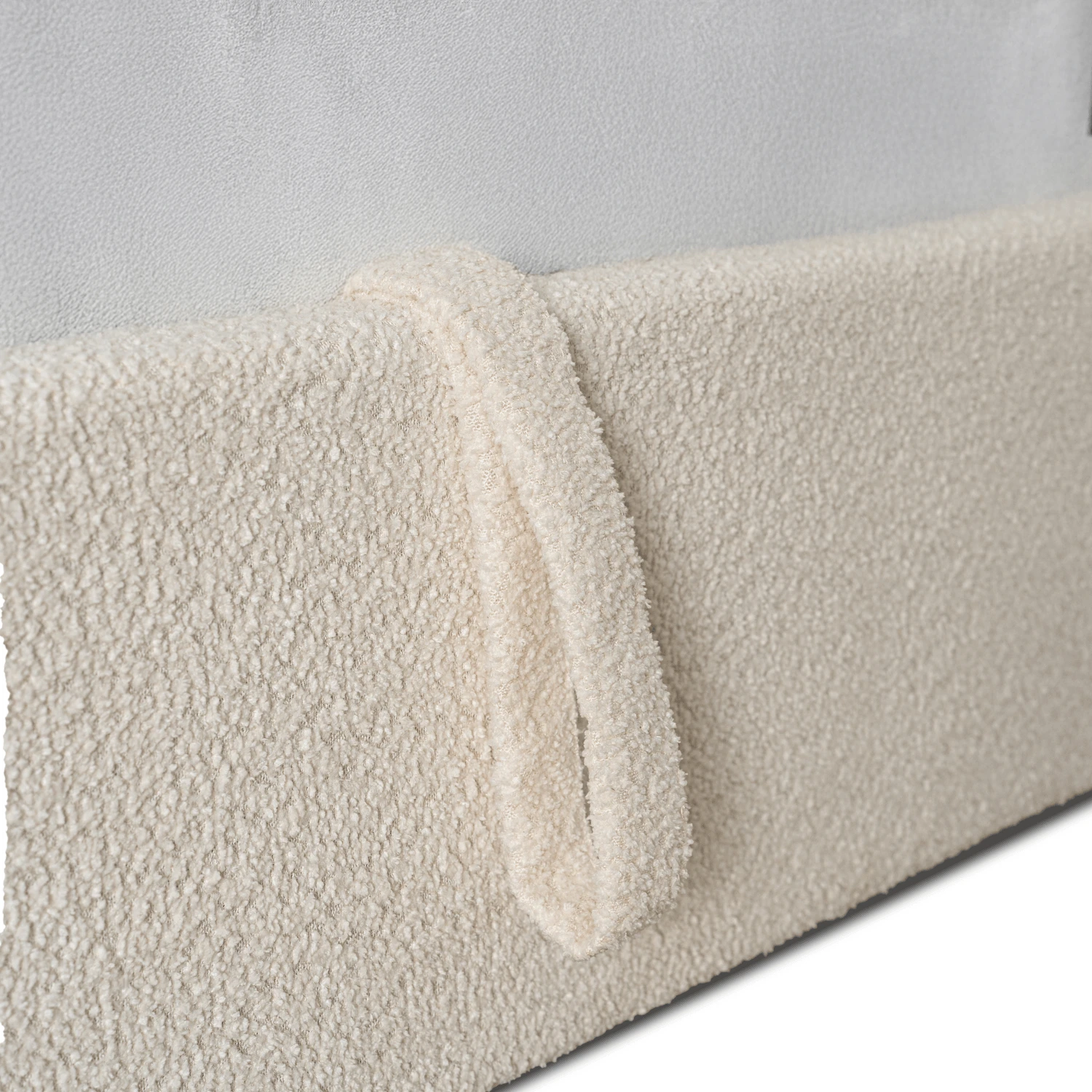 Posteľ 120x200 MARSYLIA s úložným priestorom, krémová, bouclé