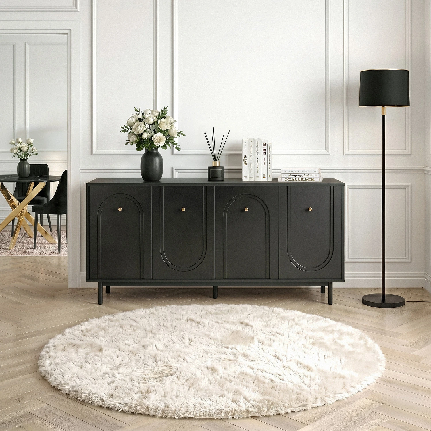 Komoda MARLEN 155 cm, čierna