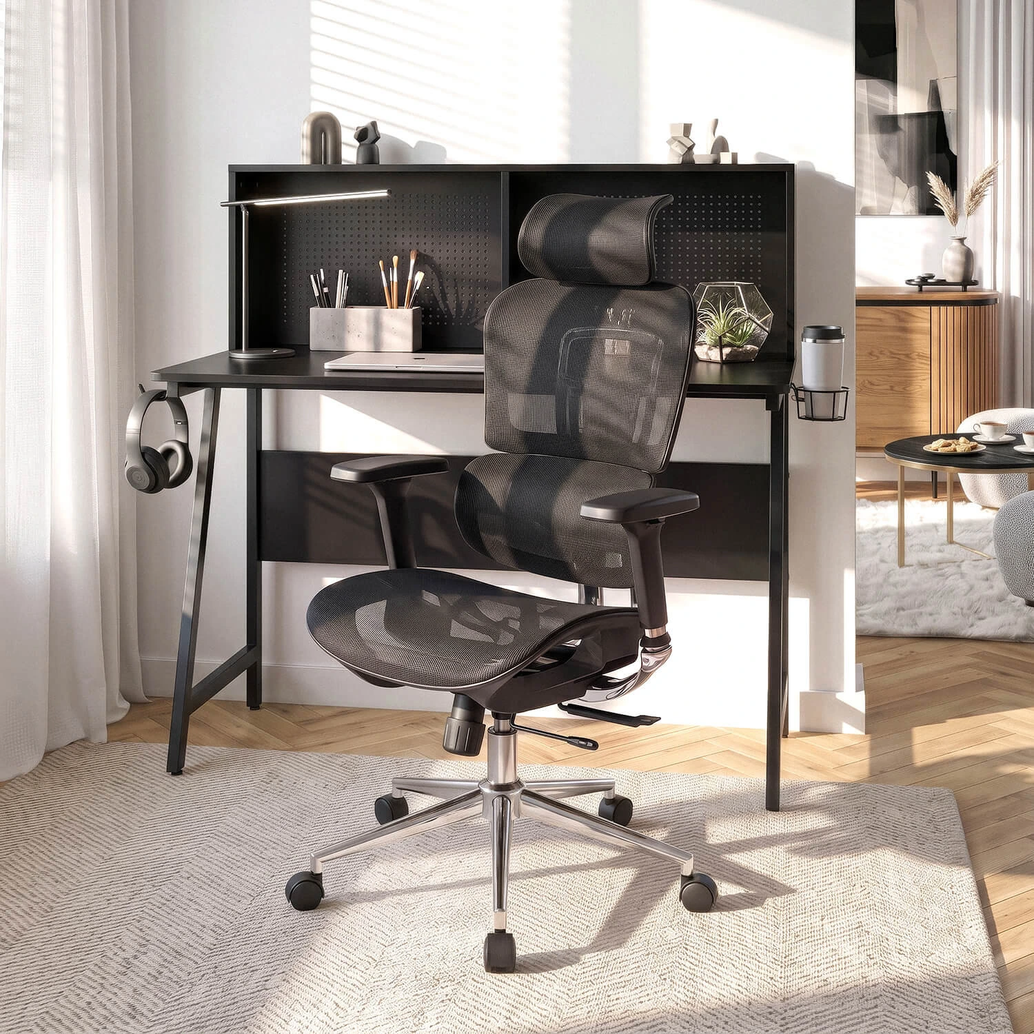 Ergonomické otočné kreslo NINO, čierne