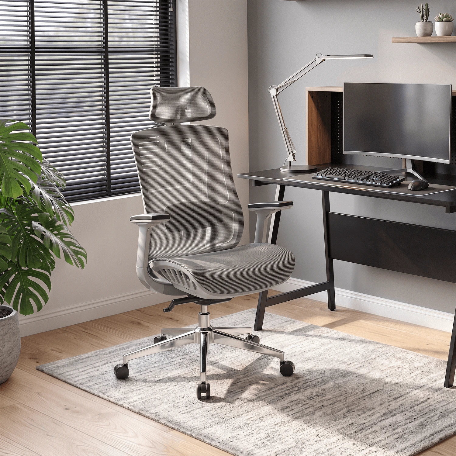 Ergonomické otočné kreslo SKY, sivé
