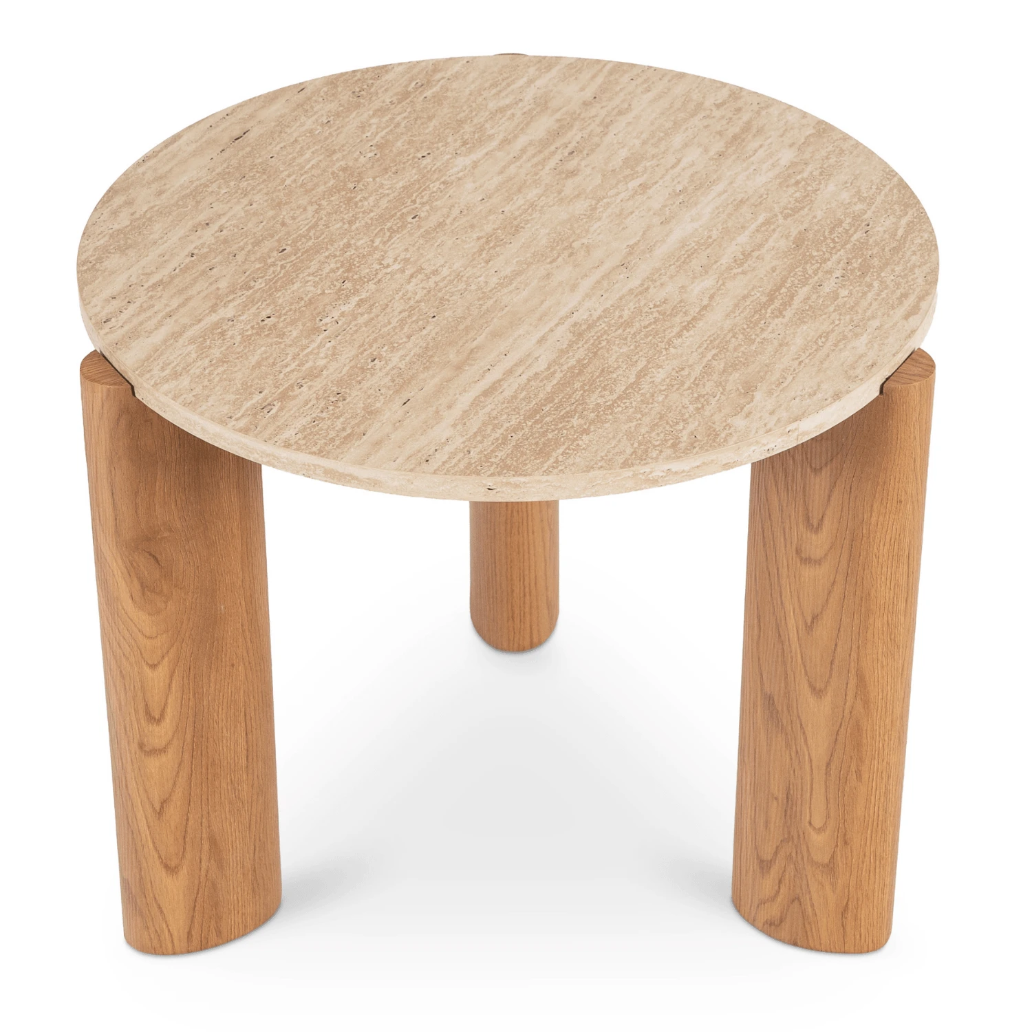 Stolík TRAVERTINO 60 cm, travertín/dub