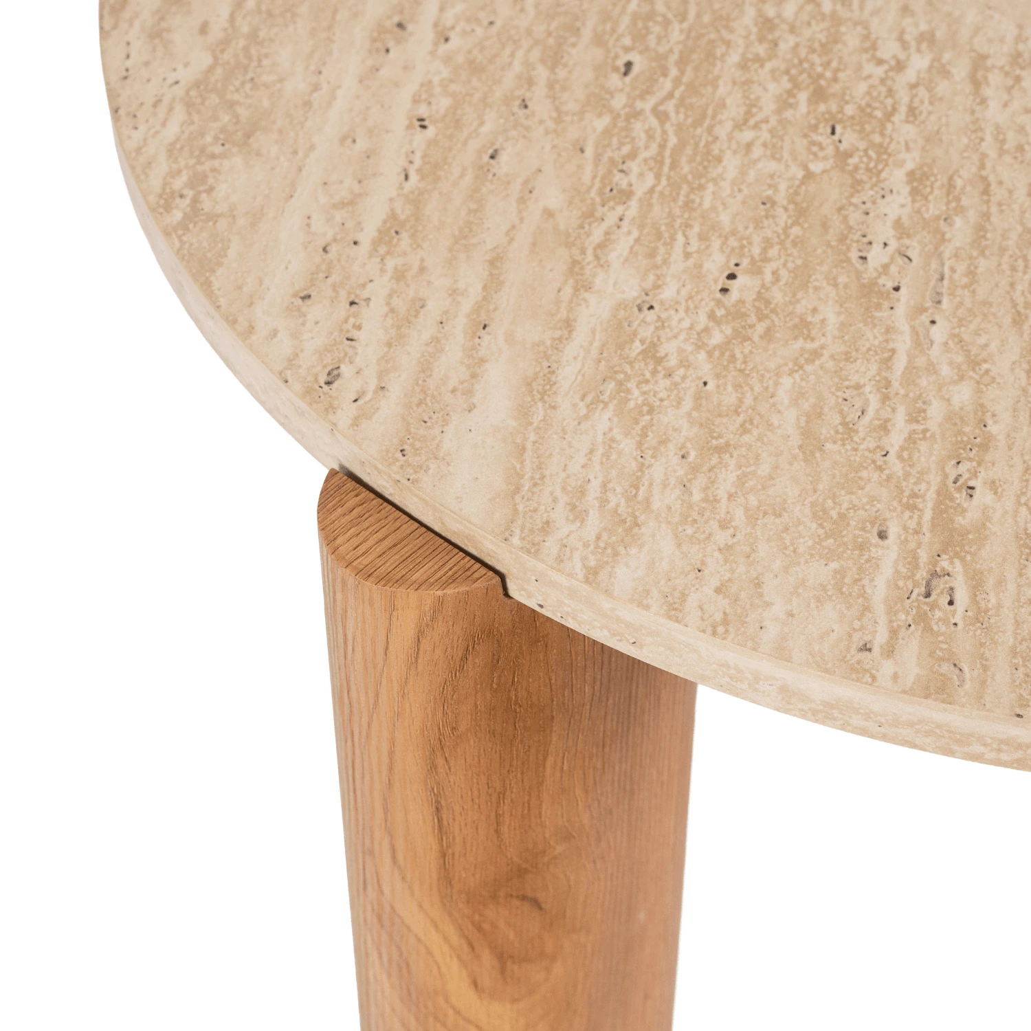 Stolík TRAVERTINO MAX 80 cm, travertín/dub