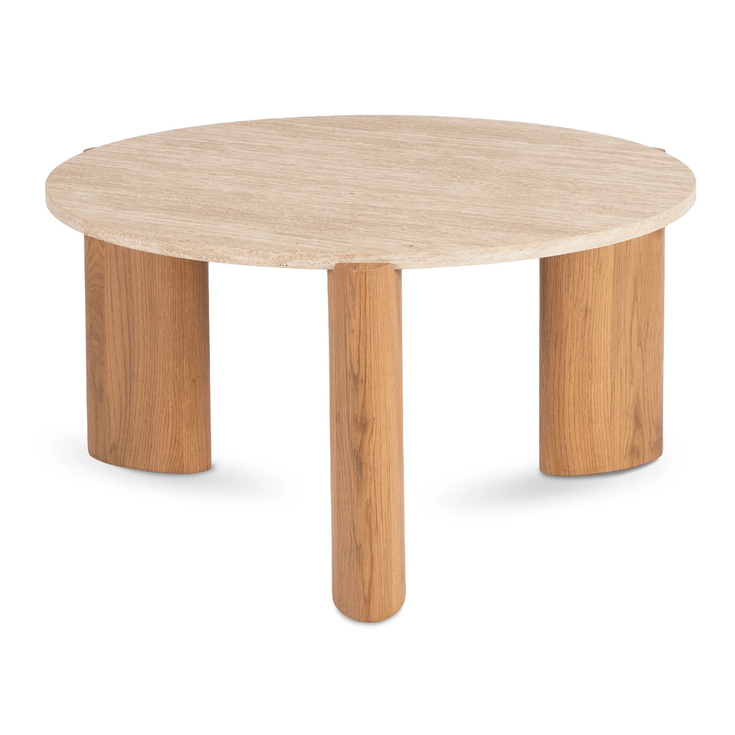 Stolík TRAVERTINO MAX 80 cm, travertín/dub