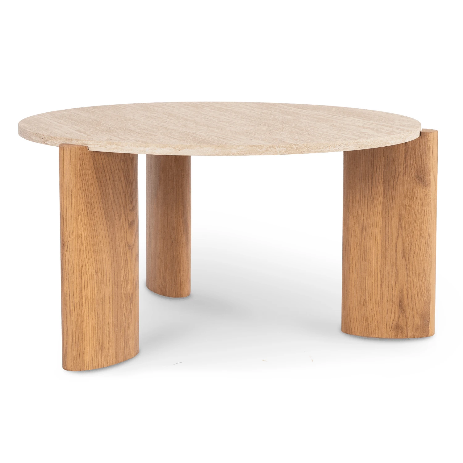 Stolík TRAVERTINO MAX 80 cm, travertín/dub