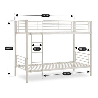 Łóżko Piętrowe Dla Dzieci 90x200 cm RODEZ Metalowe Kaszmir Loft - obraz 5