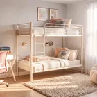 Łóżko Piętrowe Dla Dzieci 90x200 cm RODEZ Metalowe Kaszmir Loft
