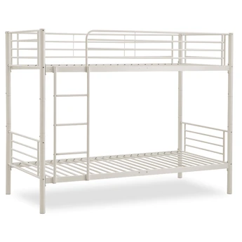 Łóżko Piętrowe Dla Dzieci 90x200 cm RODEZ Metalowe Kaszmir Loft - obraz 2