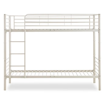 Łóżko Piętrowe Dla Dzieci 90x200 cm RODEZ Metalowe Kaszmir Loft - obraz 3