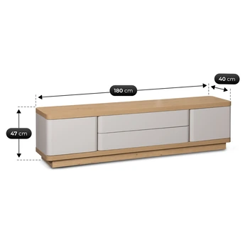 Szafka RTV TIERRA 180 cm Kaszmir/Dąb Japandi - obraz 5