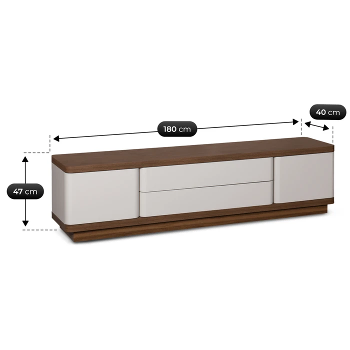 Szafka RTV TIERRA 180 cm Kaszmir/Orzech Japandi