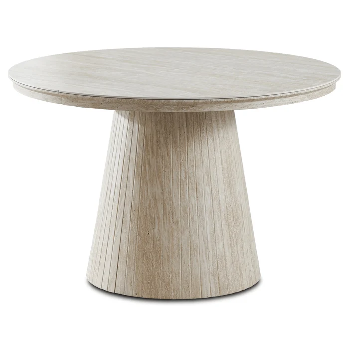 Mebel Elite Stół Rozkładany Okrągły OVAR 120-200 cm Ceramiczny Trawertyn